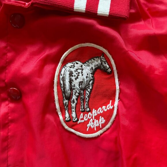 Vintage Admiral Sportswear Red Leopard App Embroidered Jacket Button Closure - Picture 2 of 12